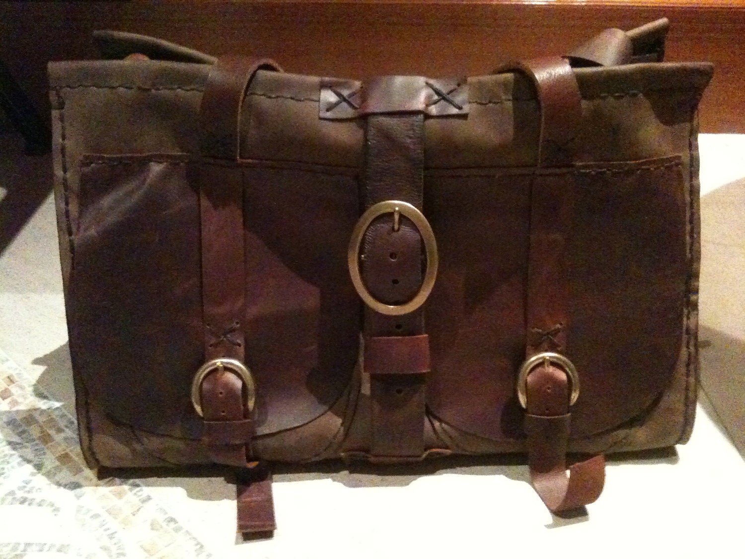 Reserved Overnight handmade leather bag - overnight bag - hand stitched
