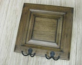 Wall Hanger - Reclaimed Wood Cabinet Door Wall Hanger, Rustic Brown