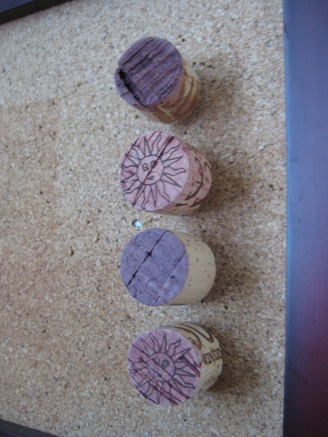 Upcycled Wine Cork Tacks - sun lot
