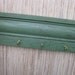 Distressed / Crackled Wood Wall Hanger, Reclaimed, Weathered Sea Green with gold hooks