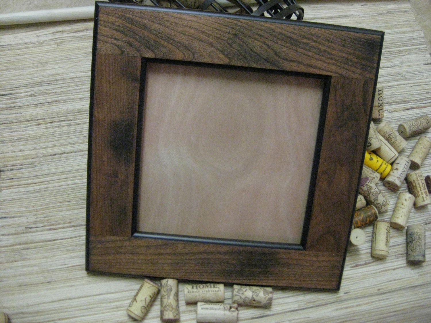 DIY Wine Cork Bulletin Board Kit - made from reclaimed wood - brown - gifts under 25