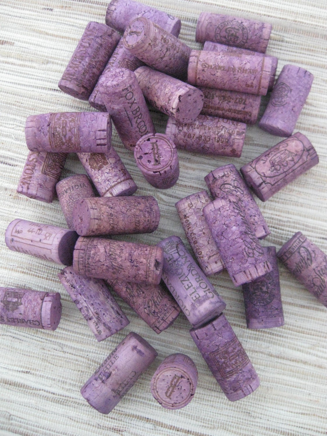Purple Wine Corks - eco wine cork crafting supply, upcycle, purple, craft, DIY corks