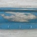 Distressed Wood Wall Hanger, Vintage Blue on Reclaimed Wood, Weathered Teal with hooks - team fest
