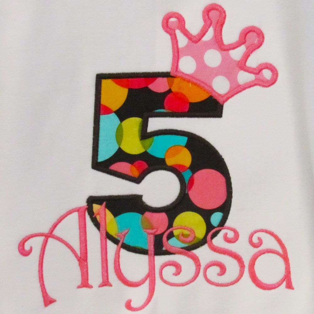 Girls Birthday Shirt or Onesie, YOU DESIGN, Princess, Number with Crown, Long or Short Sleeve