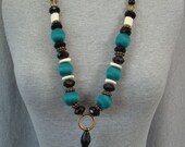 Black, Green and Gold Necklace