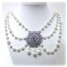 Medieval Necklace - Renaissance Jewelry - Medieval Jewelry - Three Strand Pearl Necklace, Tudor Jewelry, SCA
