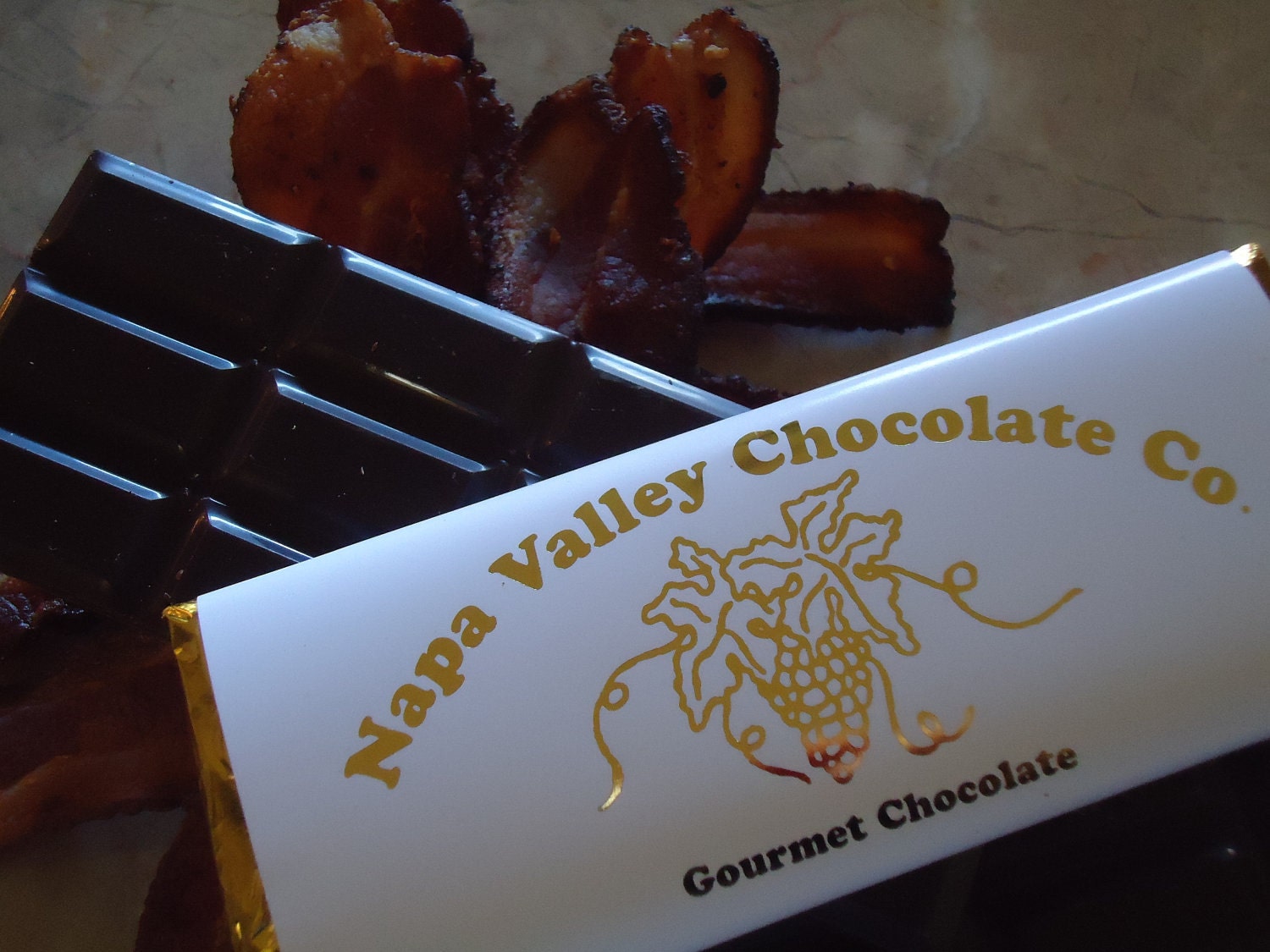 Dark Chocolate Bars with Bacon Il_570xn