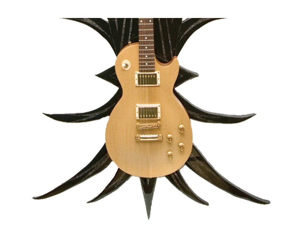 Cidra DECORATIVE GUITAR HANGER the look of inlaid glass that frames your instrument while hanging but fills the wall when playing
