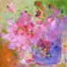 SWEET PEAS in a Japanese Vase Original Abstract Painting on canvas