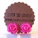 ON SALE - neon pink fuchsia rose post earrings - lovely summer wedding