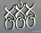 Hugs and Kisses Charm Sterling Silver X O Hug Kiss Love Symbols