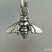 Miniature Bee Charm Sterling Silver Small Bees Bumblebee Honeybee