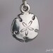 Sand Dollar Charm Miniature Sterling Silver Beach or Ocean Theme Small