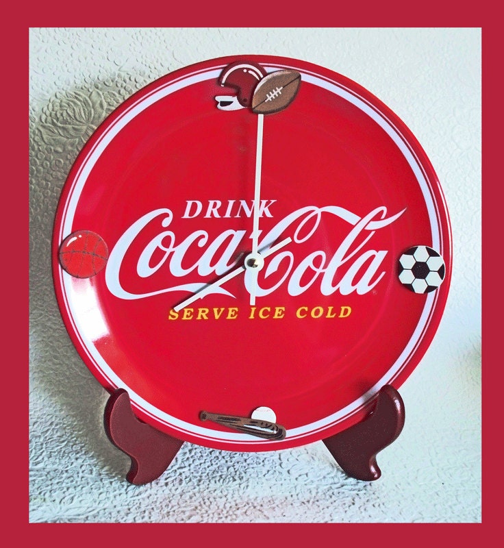 Plate Wall Clock Coca Cola Sports