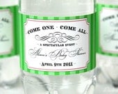 Water Bottle Labels . Come One Come All Collection (Green) . by Loralee Lewis