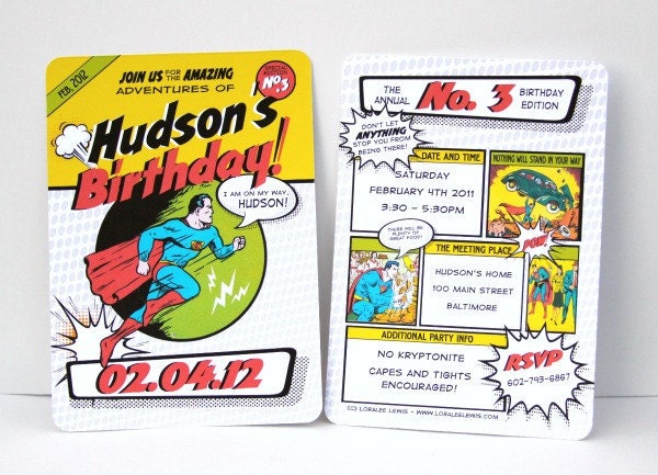 Invitation . Super Hero Collection . by Loralee Lewis