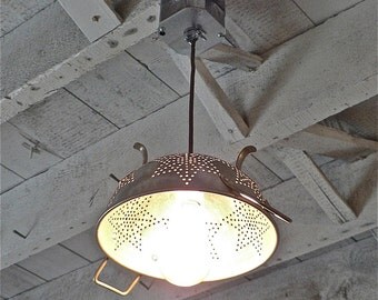 Vintage Colander Pendant Light