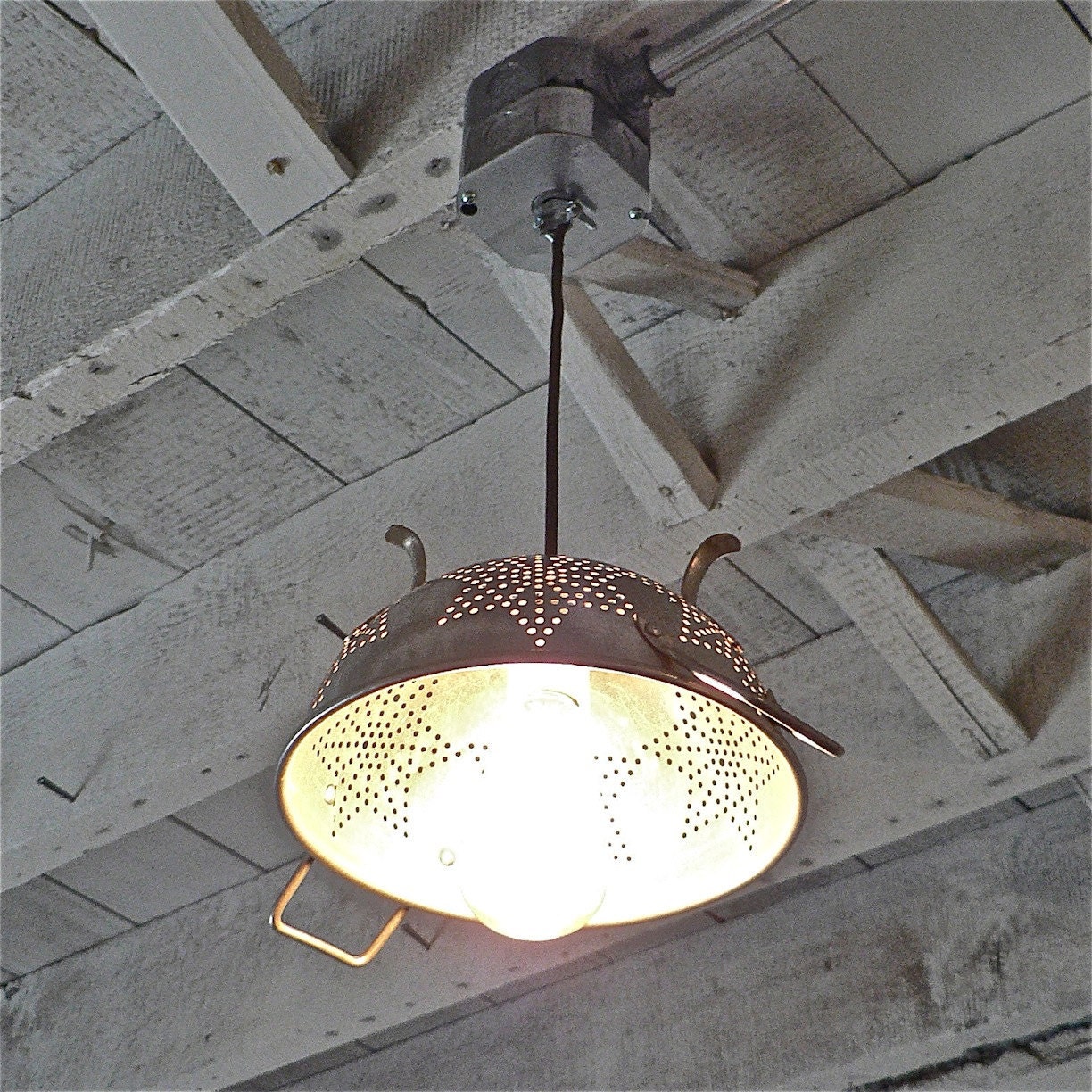 Vintage Colander Pendant Light