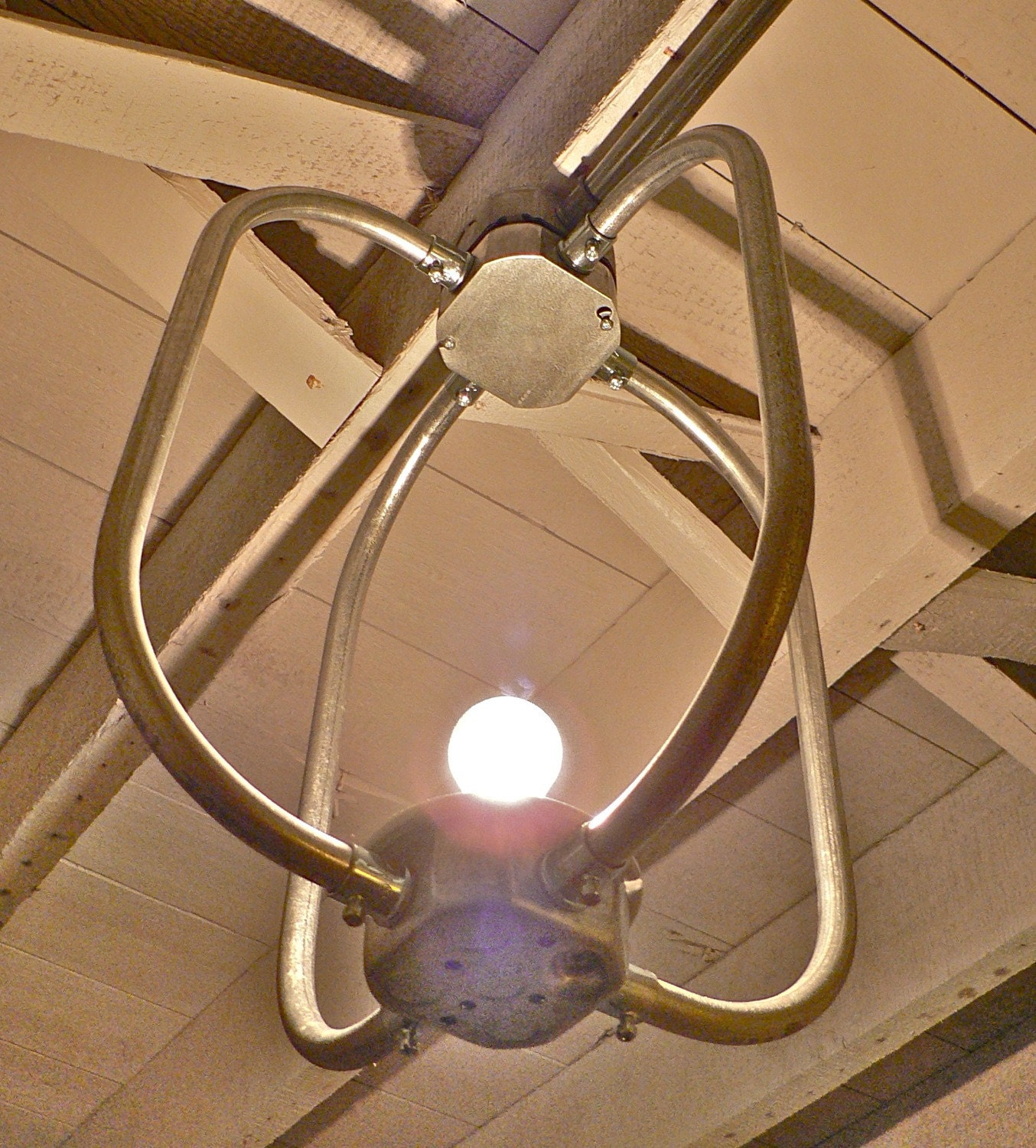 C A G E - Handcrafted Galvanized Metal Conduit Chandelier