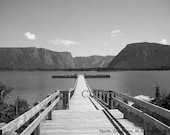 5x7 Scenery Fjords Mountains Art Photography Black and White Print by Angelica