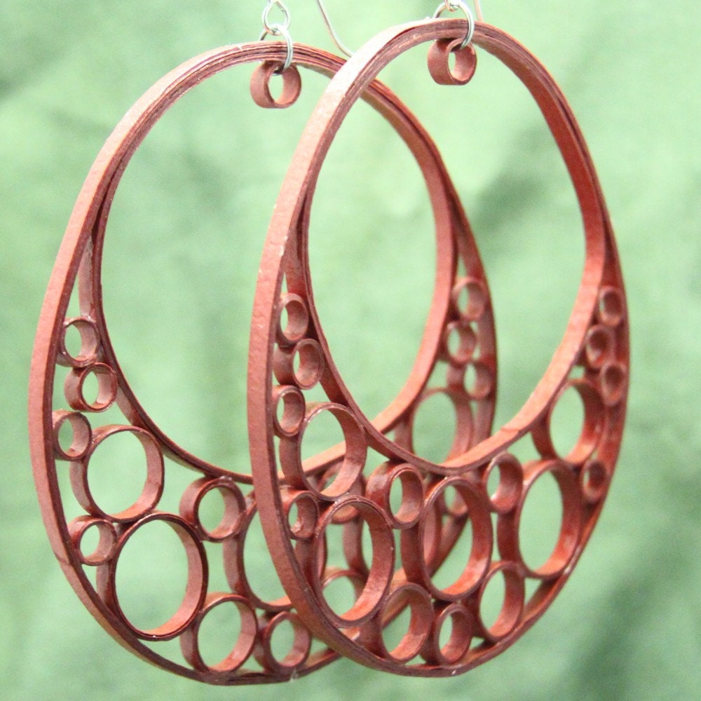 Huge Earrings OOAK Crescent Hoop Statement Jewelry with Niobium Earring Hooks Eco Friendly Jewelry, Artisan Jewelry