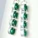 Eco Friendly Earrings Green and Silver Chain handmade by Paper Quilling Christmas Earrings Artisan Jewelry