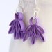 Eco Friendly Earrings Purple Lotus Handmade by Paper Quilling Artisan Jewelry