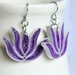 Lotus Earrings Purple and Silver Handmade with Niobium Earring Hooks Bridesmaid gift  Eco Friendly Earrings / Artisan Jewelry