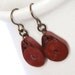 Eco Friendly Earrings Rust Brown Circles with Niobium Earring Hooks Handmade by Paper Quilling Artisan Jewelry