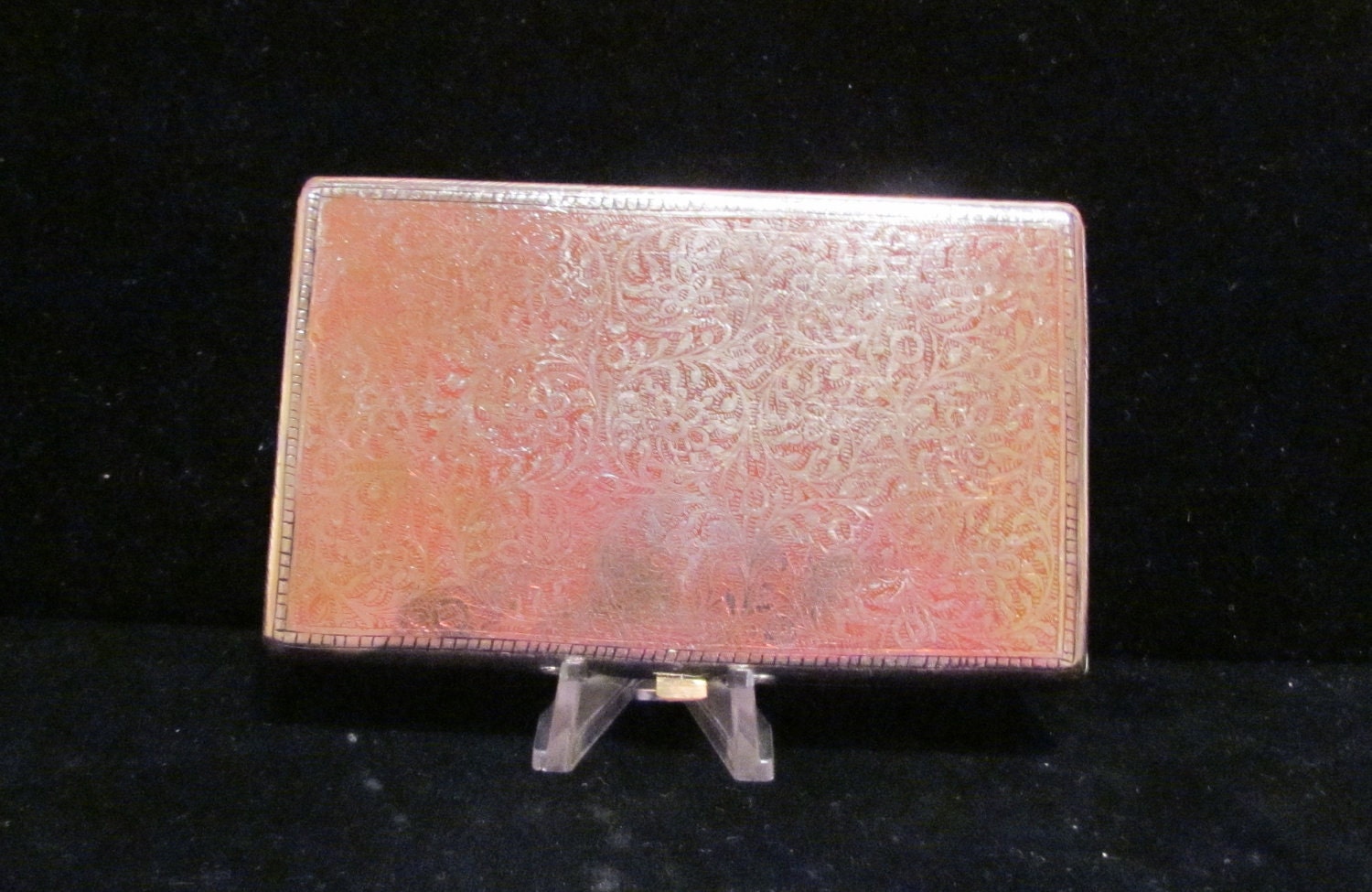 Vintage Cigarette Case 1910's Cigarette Case Silver Case Enamel Case Business Card Holder Business Card Case