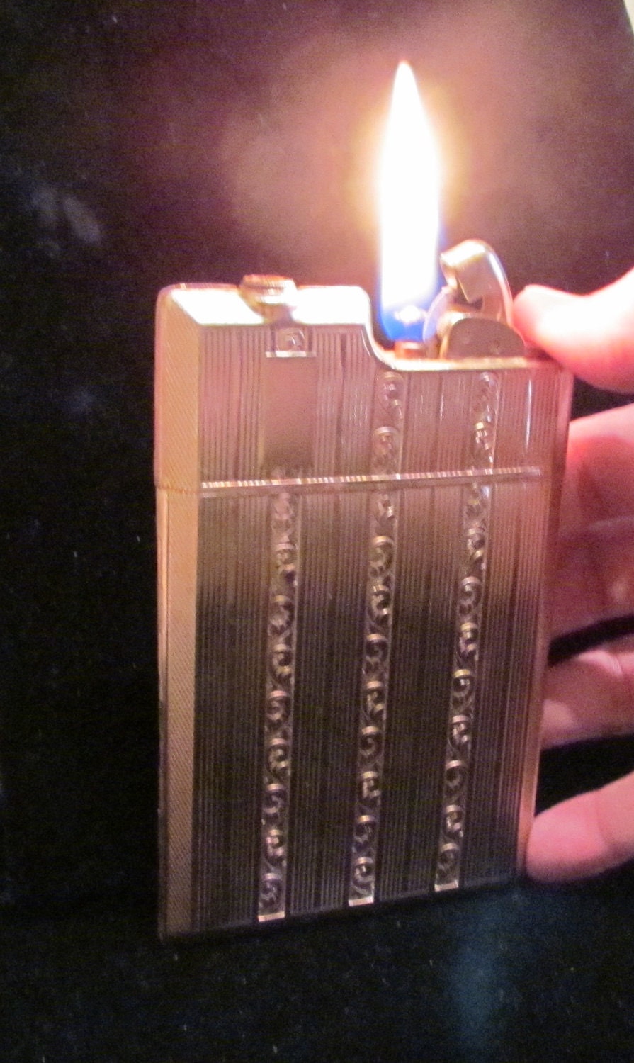 1940's Cigarette Case Lighter Evans Case Lighter Art Deco Case Lighter Vintage Case Lighter Rose Gold Working Case Lighter