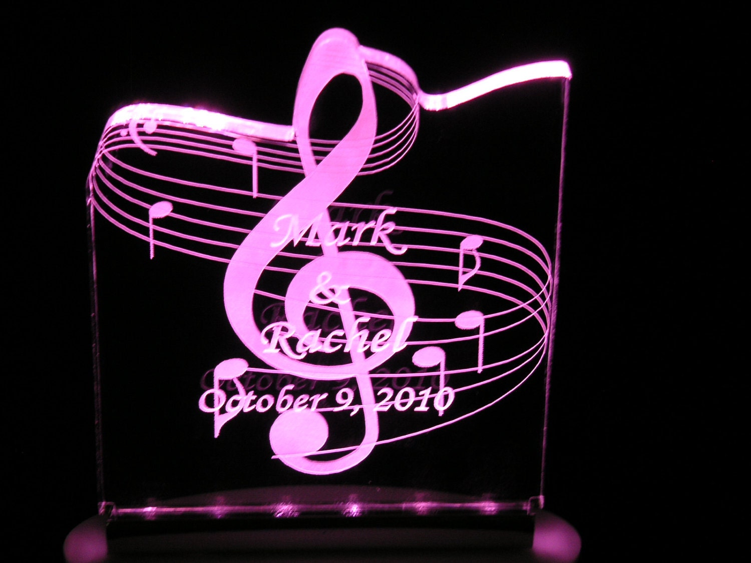 Music Wedding/Birthday Cake Topper - Engraved & Personalized