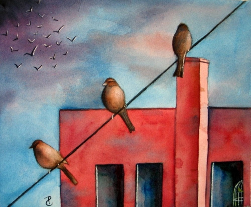 Birds on a Wire Card