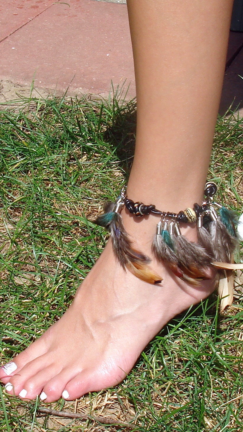 Ankle Bracelet-Into the Woods Feather Ankle Bracelet