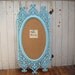 On Hold for Smaranda  - Ornate frame memo bulletin board  Aqua turquoise blue