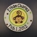 Monkey Baby Birthdate Plate Hand-painted