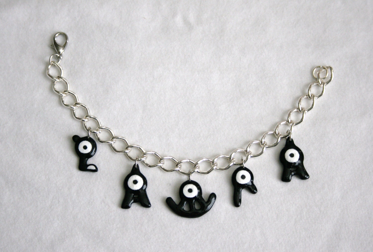 5 letter Pokemon Unown charm bracelet