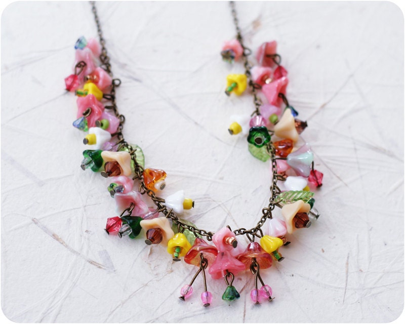 OOAK Necklace "Blooming garden" - Ready To Ship