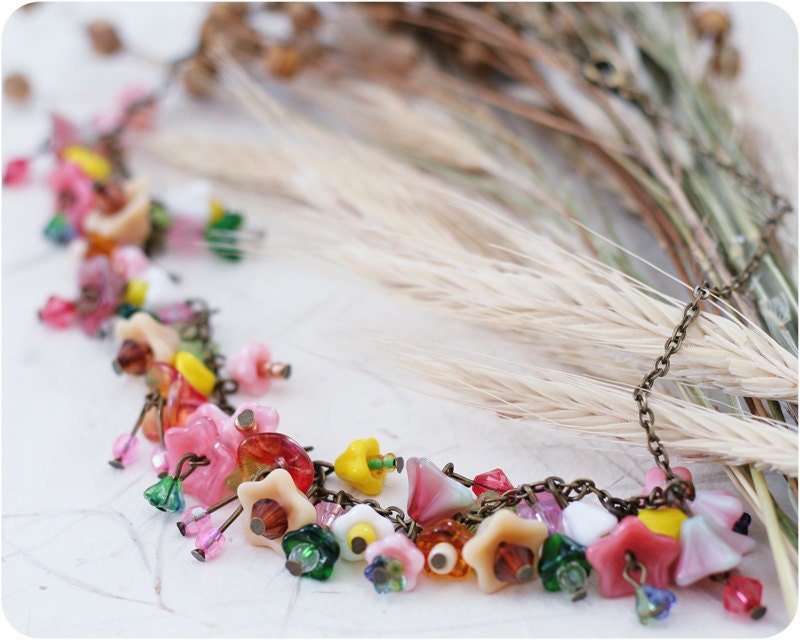 OOAK Necklace "Blooming garden" - Ready To Ship