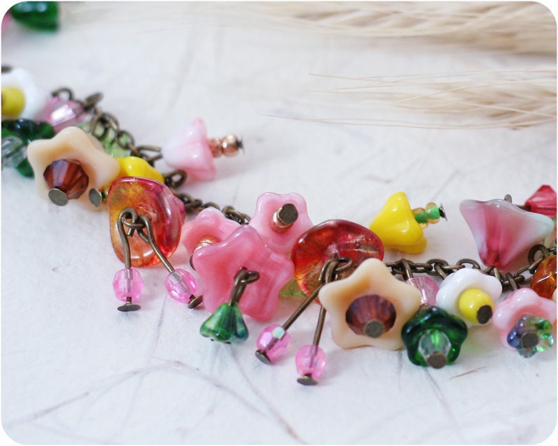 OOAK Necklace "Blooming garden" - Ready To Ship