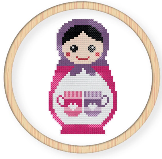 Instant download,free shipping,Cross stitch pattern, Cross-StitchPDF,Russian Doll,Matryoshka  Babushkas,zxxc0042