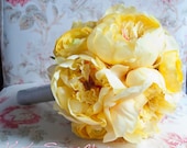 Wedding Bouquet Yellow Peony Wedding Bouquet - Yellow Peony and Ranunculus Bridal Bouquet