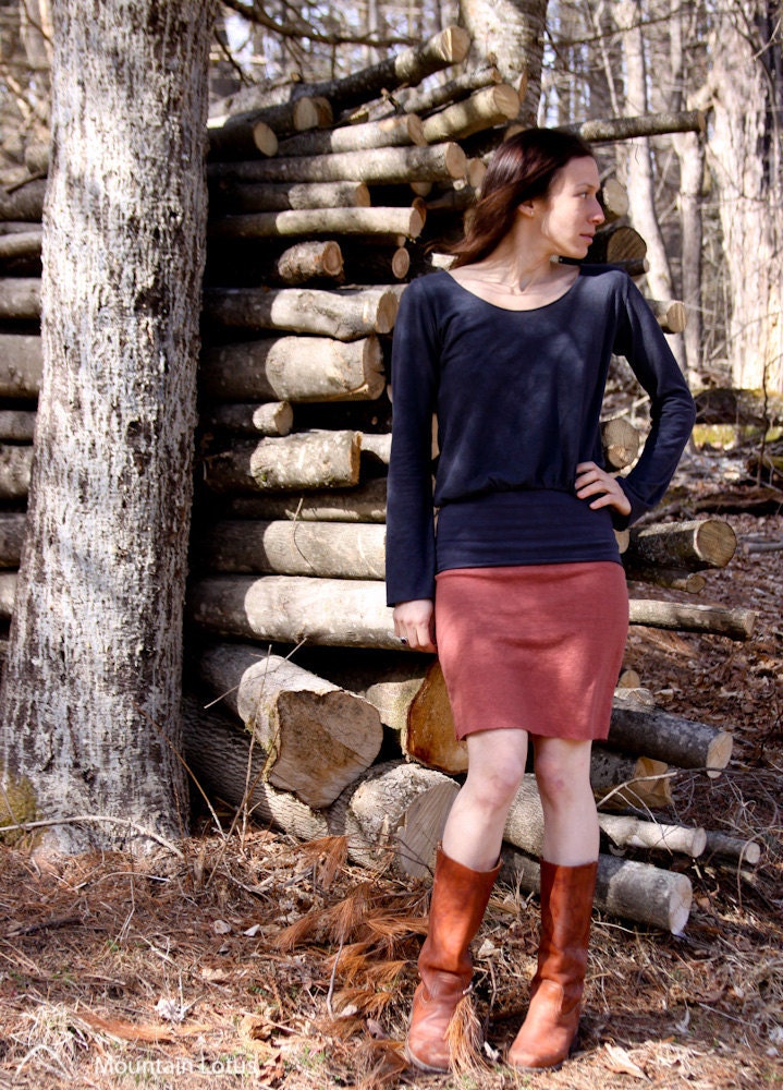 Organic Hemp and Cotton Short Pencil Skirt