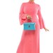 Bubblegum Diva - Vintage 60s Mid Century Mod Hot Pink Crochet Designer Knit Maxi Dress w/ Groovy Bell Sleeves - Plus Size