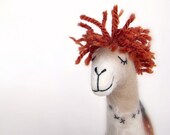 Becca - Felt Camel. Art  Marionette Handmade Puppet Felted Stuffed Toy. beige tan brown cream orange. MADE TO ORDER