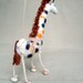 Claudia - Felt Giraffe. Art Puppet, Marionette, Stuffed Animals, Felted Toy. MADE TO ORDER