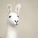 Laura - Felt Llama, Art Marionette, Puppet, Handmade Stuffed Toy. Alpaca. brown cream white neutral. MADE TO ORDER