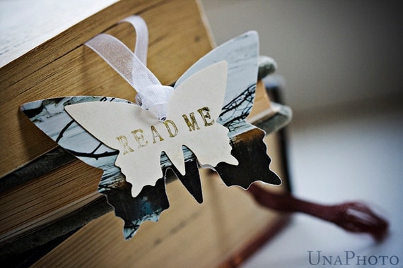 READ ME - Butterfly Bookmark - gift for reader, writer or your library