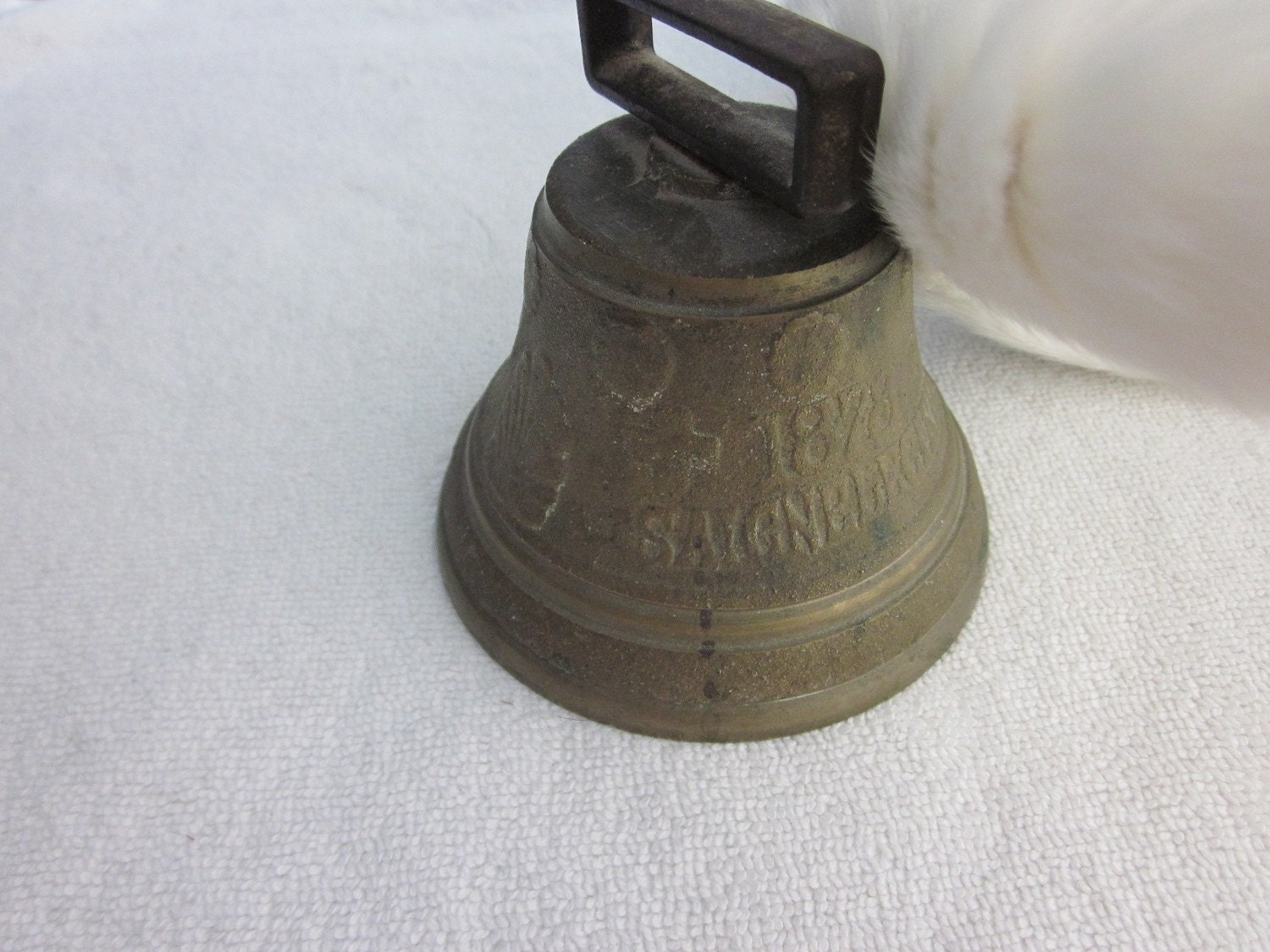 Antique 1878 Swiss Brass Cow Bell Heidi By Bluepearlhandarts