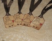Gift Tag - Vintage Little Girl with Heart